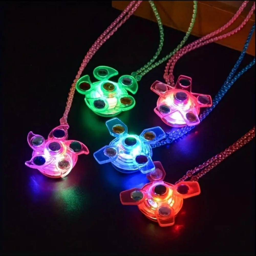 12 pcs LED Light Up Fidget Spinner Party Favors Set, Colorful Flashing Necklace